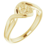 10K Yellow 4.4 mm Round Ring Mounting