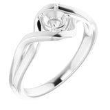 Sterling Silver 4.4mm Round Ring Mounting