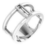 14K White 4x2 mm Baguette Ring Mounting
