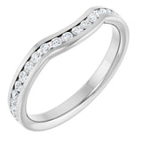 14K White Gold 1/3 CTW Natural Diamond Contour Band
