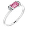 Platinum Natural Pink Tourmaline & .02 CTW Natural Diamond Stackable Ring
