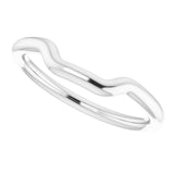 14K White Gold Band for 5mm Square Ring