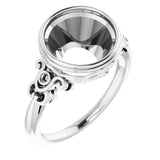 18K X1 White 10mm Round Ring Mounting