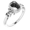 Palladium 7x5 mm Emerald Ring Mounting