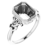10K X1 White 9x7 mm Emerald Ring Mounting