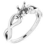 14K X1 White 4.8mm Round Ring Mounting