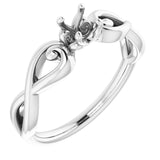 Sterling Silver 4.1mm Round Ring Mounting