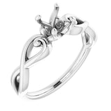 Sterling Silver 5.8mm Round Ring Mounting