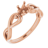 14K Rose 4.4mm Round Ring Mounting