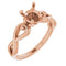 10K Rose 7mm Round Ring Mounting