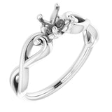 18K White 5.2mm Round Ring Mounting