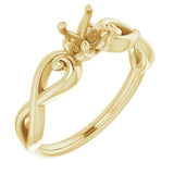 18K Yellow 5.2mm Round Ring Mounting