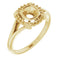 18K Yellow 5 mm Cushion Ring Mounting