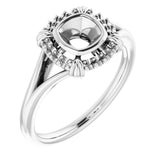 Sterling Silver 5mm Cushion Ring Mounting