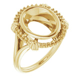 18K Yellow 11x9 mm Oval Ring Mounting