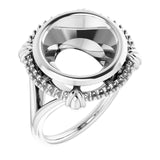 18K White 12mm Round Ring Mounting