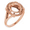 10K Rose 9x7 mm Oval Ring Mounting