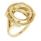 18K Yellow 12x10 mm Oval Ring Mounting