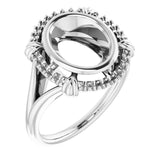 10K White 10x8 mm Oval Ring Mounting