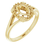 14K Yellow 6x4 mm Oval Ring Mounting