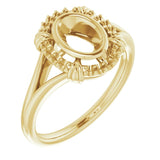 14K Yellow 7x5 mm Oval Ring Mounting