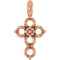 14K Rose 2mm Round Cross Pendant Mounting