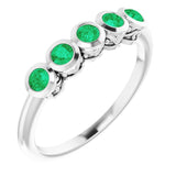 Platinum Natural Emerald Ring