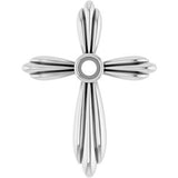 Platinum 2.5 mm Round Bezel Set Cross Pendant Mounting
