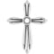 Platinum 2.5 mm Round Bezel Set Cross Pendant Mounting