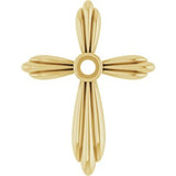 14K Yellow 2.5 mm Round Bezel Set Cross Pendant Mounting