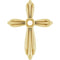 14K Yellow 2.5 mm Round Bezel Set Cross Pendant Mounting
