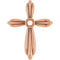 14K Rose 2.5 mm Round Bezel Set Cross Pendant Mounting