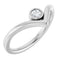 Platinum 1/10 CTW Natural Diamond Bezel Set V Ring