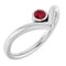 Sterling Silver Natural Ruby Bezel Set V Ring