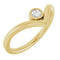 14K Yellow 1/10 CTW Natural Diamond Bezel Set V Ring