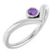 Platinum Natural Amethyst Bezel Set V Ring
