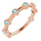 14K Rose Natural Aquamarine Bezel Set Bar Ring