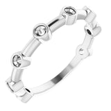 Platinum Bezel Set Bar Ring Mounting