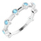 14K White Natural Aquamarine Bezel Set Bar Ring