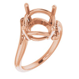 10K Rose 11mm Round Ring Mounting