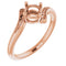 14K Rose 5.5mm Round Ring Mounting