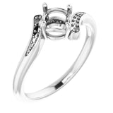 18K White 5.5mm Round Ring Mounting