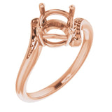 18K Rose 7.4mm Round Ring Mounting