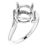 10K White 9.4mm Round Ring Mounting