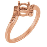 18K Rose 5.2mm Round Ring Mounting