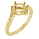 14K Yellow 6.5mm Round Ring Mounting