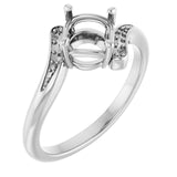 Sterling Silver 6.5mm Round Ring Mounting