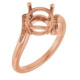 18K Rose 8mm Round Ring Mounting