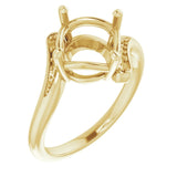 10K Yellow 9mm Round Ring Mounting