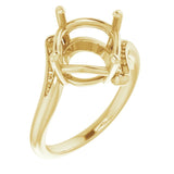 10K Yellow 10 mm Round Ring Mounting